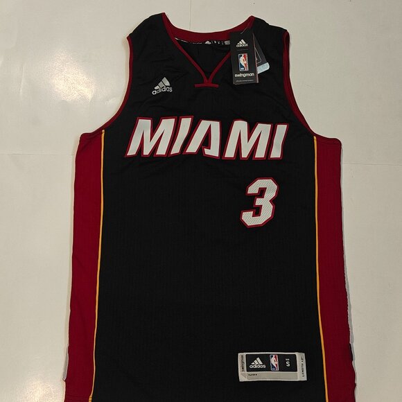 NWT Vintage Adidas Dwyane Wade Miami Heat Jersey Men's Size S Small 2015 Retro - Picture 1 of 15